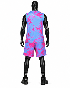 <b>White</b> Stitch Women's Basketball Jersey Set <b>Tie</b> Dye Cartoon Dog Print Sleeveless Crew Neck Tank <b>Top</b> Shorts Breathable - Product Image 6
