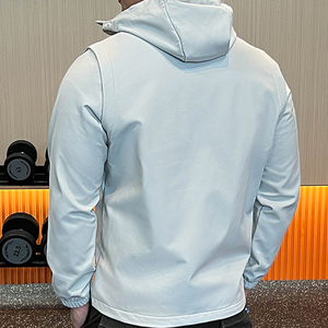 2026 New Arrivals Outdoor Plain Custom Logo Front 100% Cotton <b>Stand</b> Hooded Winter Adjustable Sleeve Puffer Jacket Plus Size Men - Product Image 6