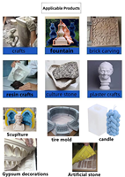 Molde de Silicona Líquida de Alta Elasticidad 2%-5% con Endurecedor Gratuito, Varios Moldes de Silicona para Estatuas de Yeso