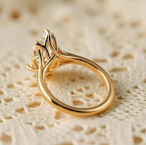 Anillo de compromiso de plata 925 con moissanita de 2 CT de corte marquesa, engaste de puntas, diseño floral de tulipán, anillo solitario único y delicado para promesa - Product Image 4