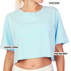 Latest Design Women Regular Fit Blank Summer <b>Crop</b> <b>Top</b> T-Shirt Breathable Eco-Friendly 100% Cotton t shirt for women - Product Image 5
