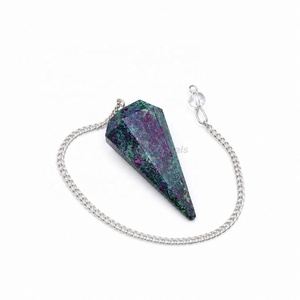 Pendentif de radiesthésie en rubis matriciel, pendentif en cristal fait main, pendentif de guérison, outil de Reiki, fournisseur de cristaux en gros en Inde - Product Image 1