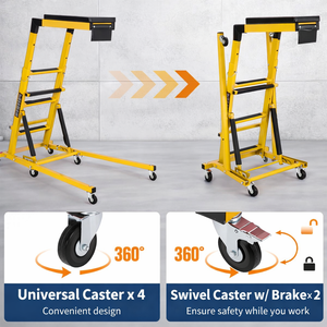 Escalera Plegable de Altura Ajustable con Ruedas, Capacidad 400 Libras, con Ruedas Giratorias Portátiles OEM/ODM GAPGAR035 - Product Image 2