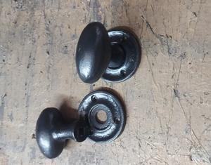 Juego de pomo de puerta de hierro forjado al por mayor, pomo redondo negro de 55 mm para puerta, herrajes para muebles - Product Image 3