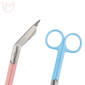 Ciseaux à bandages manuels Lister 5,5 pouces avec revêtement bleu ciel et rose pour les premiers secours, hôpitaux et cliniques, garantie 1 an - Product Image 2