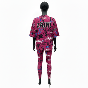 Conjunto Deportivo para Mujer, Camiseta y Leggings, 200 GSM, Tela Elástica de Poliéster y Spandex, Sublimación, Logotipo Personalizado - Product Image 2