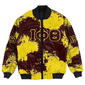 ZESHAN ZAFAR PRODUCTS Iota Phi Theta 1963 Premium Windproof Breathable 100% Polyester Winter Varsity Bomber Jacket for <b>Men</b> - Product Image 1