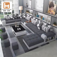 Canapé en tissu moderne et minimaliste pour salon, cadre solide de style nordique avec rembourrage en éponge, combinaison de meubles de canapé d'angle