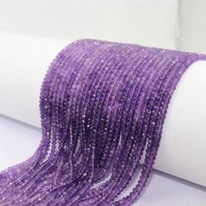 High Quality Shaded Purple <b>Amethyst</b> Faceted Rondelle Beads 4mm 13 Inches Natural Gemstone for Jewellery Making - Product Image 1