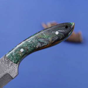 Cuchillo de caza OEM personalizado con hoja fija de acero 12C27 grabado al ácido, mango de resina de grado industrial y diseño Drop Back Skinner - Product Image 5