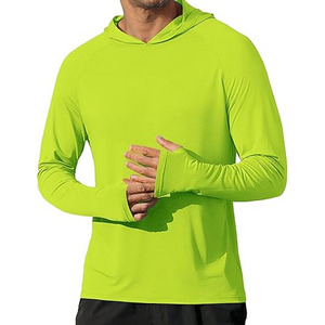 Camisa de Pesca para Hombre, Verde Lima, Manga Larga, Transpirable, Spandex/Poliéster, 180g - Product Image 1