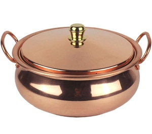 Hammered Copper Stock <b>Pot</b> <b>Lid</b> Modern Luxury Design Copper Handle Gas Cooker Compatible Stainless Steel Lining Hand Wash Only - Product Image 5