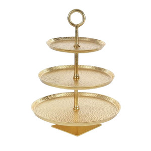 Tazón para Servir Pastel de Primera Calidad, Chapado en Oro, con Base de Madera, para Fiestas y Bodas, Tazón para Frutas - Product Image 2