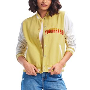 Chaqueta Varsity Corta para Mujer, de Alta Calidad, a la Moda, con Mangas Largas, Logotipo Personalizado, Transpirable y Ligera, Superventas - Product Image 3