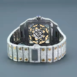 <b>Square</b> Carters Style Mossinate Stainless Steel 6Color 46mm Roman Numeral Dial Diamond <b>Set</b> Custom Quartz Watch - Product Image 3