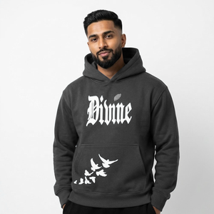 Sweat à capuche confortable pour homme, hiver, manches longues, broderie, polaire respirant, anti-humidité, écologique - Product Image 4