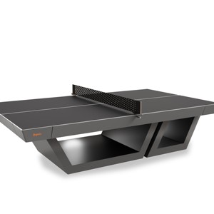 Mesa de Ping Pong Angostura de Lujo con Base Metálica, Mesa de Tenis Moderna para Interiores, para el Hogar y Clubes - Product Image 1