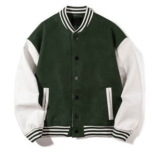 Veste universitaire de baseball personnalisée pour hommes, broderie chenille, manches en cuir, MOQ 10 pièces - Product Image 1