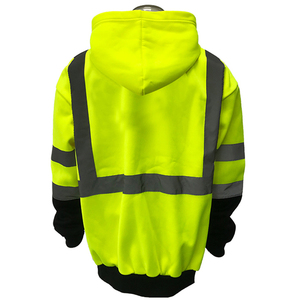 Sweat-shirt de travail à haute visibilité personnalisé, réfléchissant, jaune fluo, avec fermeture éclair, vêtements de travail industriels, équipement de construction 2024 - Product Image 2