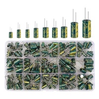 Kit d'assortiment de condensateurs électrolytiques en aluminium FYX Stock 225 pièces, 15 valeurs, 16V 25V 35V 50V, radiaux DIP, composants électroniques en boîte