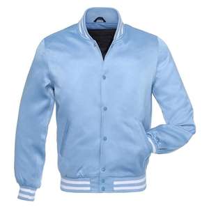 OEM Customized Satin Varsity Jackets Wholesale Zipper Closure Breathable Feature Silk Bomber Jacket Inspired - Product Image 1