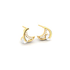 Boucles d'oreilles solitaires rondes en argent 925 plaqué or, rehaussant l'aura, pour femme, style banquet, idée cadeau remarquable - Product Image 5