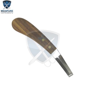 Herramientas Profesionales Reutilizables para Herradores, Cuchillos para Pezuñas de Acero Inoxidable con Hoja Afilada y Mango de Madera, Instrumentos Veterinarios - Product Image 4