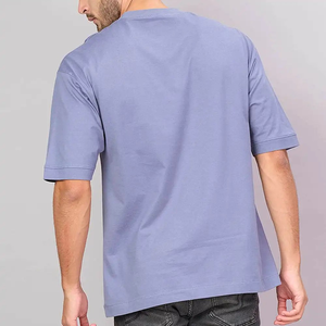 Men's Oversized Drop Shoulder T-<b>Shirt</b> Unisex Plain Cotton and <b>Polyester</b> Wholesale No Label Woven T <b>Shirts</b> - Product Image 5