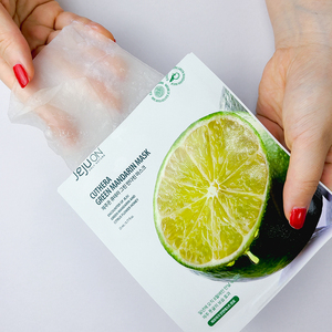 JEJUON Cuthera Green Tangerine - Mascarilla Facial con Ácido Hialurónico, 23 ml x 8 unidades |   Vitamina C de Jeju, Vegano, Iluminador, K-Beauty, Tencel - Product Image 5
