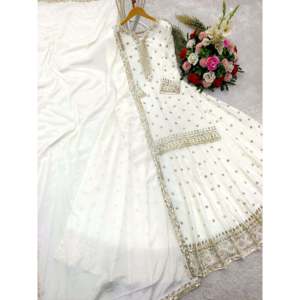 Magnifique vêtement indien et pakistanais, haut-lehenga et dupatta avec broderie et travail de séquence - Product Image 2