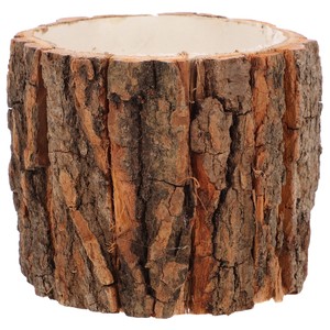Wholesale Handcrafted Mahogany Planter with Natural Bark Finish - Product Image 4