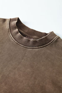 Sudadera Corta para Mujer, 5C, 100% Algodón, Felpa Francesa, 380g, Lavado Ácido, Estilo Vintage, Cuello Redondo - Product Image 6