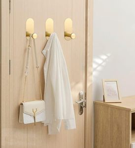 3 PCS Gold Self Adhesive Stainless Steel Bathroom Hooks Heavy Duty <b>Wall</b> Hooks for Bathroom Kitchen Bedroom <b>Towel</b> Robe Keys - Product Image 2