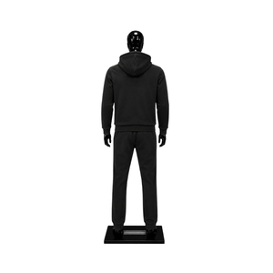 Conjunto Deportivo Personalizado de Dos Piezas para Hombre, Sudadera con Capucha Negra y Pantalones Jogger, con Logotipo Impreso, Ropa Deportiva Casual Urbana - Product Image 2