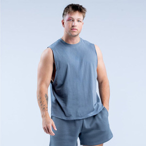 Camisetas sin mangas para hombre de corte oversize, de tejido grueso, estilo urbano con hombros y axilas caídos, al por mayor - Product Image 5