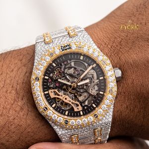 Luxury <b>Skeleton</b> <b>Automatic</b> Moissanite Diamond <b>Watch</b> for Men Iced Mechanical Wristwatch Full Stone Stainless Steel Bracelet 10mm - Product Image 4