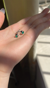 Pendientes de plata con corte redondo verde, joyería clásica para uso diario - Product Image 6