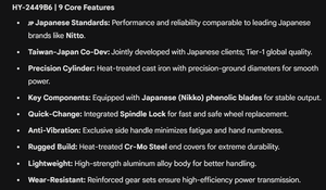 Meuleuse d'angle pneumatique industrielle de 6 pouces, 8000 tr/min, avec blocage de la broche de 1,5 CV, outil pneumatique robuste, filetage M12, modèle HY2449BA - Product Image 4