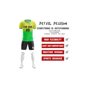 Dernier design d'uniforme de football unisexe à manches courtes, taille personnalisée, 100% polyester, séchage rapide, impression numérique sur le devant, vêtements de sport - Product Image 6