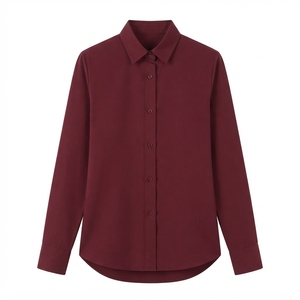 Camisa de Vestir Formal de Manga Larga Negra para Hombre, Cuello Clásico, Tela Popelina, Color Sólido, para Otoño - Product Image 6