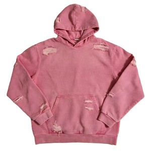 Sweat à capuche vert menthe vieilli pour homme, coupe oversize en coton French Terry, style streetwear décontracté, couleur unie - Product Image 3