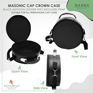 Étui de transport souple et léger de qualité supérieure pour casquette de franc-maçon (noir) avec fermeture éclair, boîte à chapeau Rite écossais noire avec sangle - Product Image 2