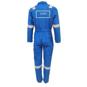 Combinaison de travail réfléchissante pour homme, orange et bleue, en coton, uniforme de sécurité haute visibilité avec bandes réfléchissantes - Product Image 6
