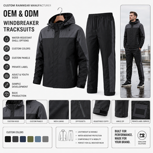 Chándal Deportivo Impermeable Ligero y Ecológico para Hombre, con Capucha, Color Sólido, Estilo Deportivo, Bolsillos Laterales, Logotipo Personalizado OEM - Product Image 5