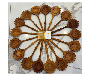 Wooden Spoon Sunflower Shape Red Wood Loose Leaf Tea <b>Filter</b> Sunflower Spoon Vietnam Wooden Spoon Decorative Floral Carved 2026 - Product Image 1
