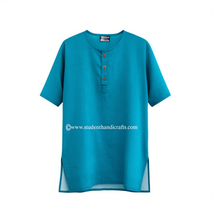 ชุดคุร์ตะผ้าฝ้าย 100% สีน้ำเงิน - Product Image 2