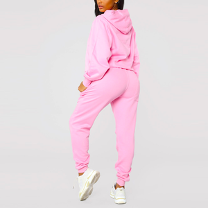 Survêtements unisexes surdimensionnés légers d'hiver personnalisés OEM, style Y2K, avec sweat à capuche zippé en coton et pantalon de jogging - Product Image 3
