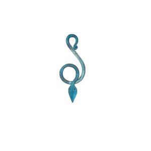 Collier pendentif en spirale bleue fait main, design unique en métal, bijou bleu océan, accessoire de mode, cadeau pour hommes et femmes - Product Image 3