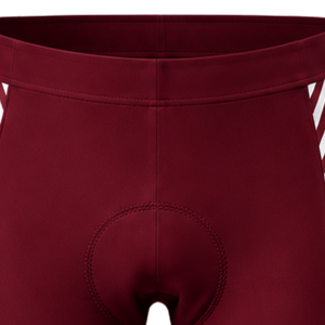Shorts de cyclisme rembourrés blanc bordeaux personnalisés, respirants, extensibles, à séchage rapide, pour la course, l'entraînement, le vélo de route, les sports cyclistiques - Product Image 2