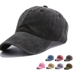 Gorra de Béisbol Vintage Unisex de 6 Paneles, Ajustable, de Color Sólido, de Algodón, Informal, de Tela de Sarga Lavada, para Adultos, Estilo Urbano, OEM al por Mayor - Product Image 4